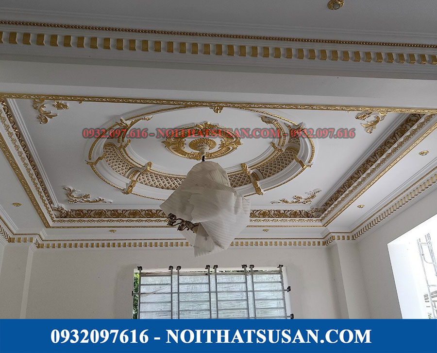 Mẫu trần thạch cao phòng khách sang trọng