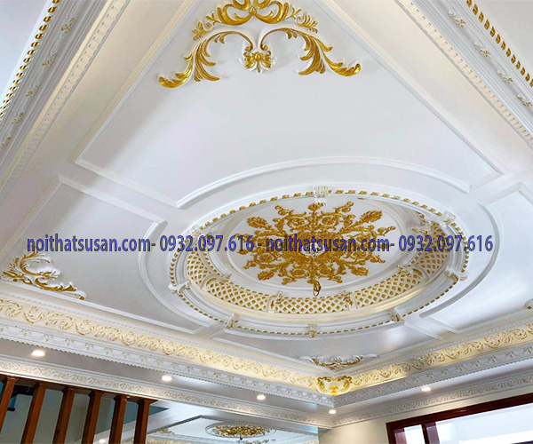 Trần thạch cao đẹp cho phòng khách 1