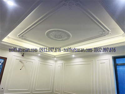 Trần thạch cao phòng làm việc tân cổ điển