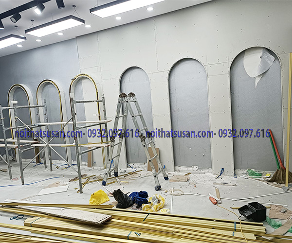 Vách ngăn thạch cao shop bán hàng 1
